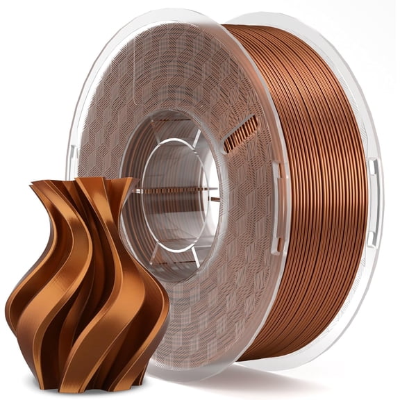 Silk PLA Filament 1.75mm Copper 1KG, 3D Printer Filament Dimensional Accuracy /- 0.02mm, 1kg Spool(2.2lbs) Fits for Most FDM 3D Printers