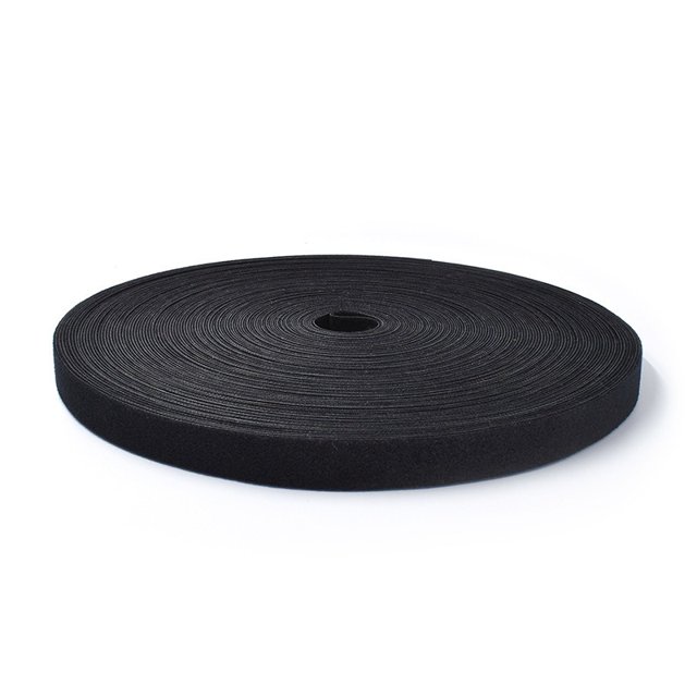 25M 10mm/20mm Nylon Self Adhesive Tape Fastening Tape Cable Ties Double Side Hook Roll Hook and Loop Straps Wires Cords Organize Black 10mm