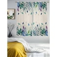 thumbnail image 3 of Leaf Sheer Curtains 63 Inch Length 2 Panels Set, Vintage Blue Green Purple Ombre Fruit Plant Voile Window Treatment Rod Pocket Curtains Sheers Drapes for Bedroom/Living Room/Kitchen 52x"63"x2, 3 of 7