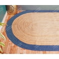 thumbnail image 4 of Chouhan Rugs Natural Jute Light Blue Bordered Rug Bohemian Rug Decor Rug Handwoven Rug Custom Rug Decorative Rug, 4 of 6