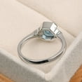 thumbnail image 2 of Asscher cut London blue topaz promise ring, solid sterling silver, November birthstone ring, 2 of 4