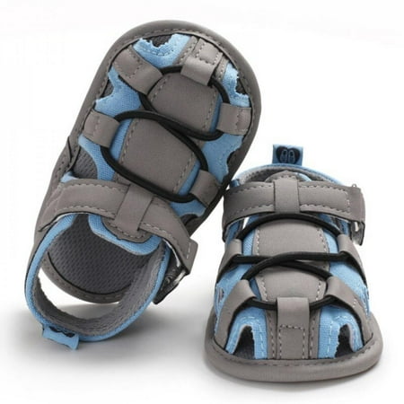 

Summer Baby Boys Breathable Anti-Slip Mixed Color Shoes Sandals Toddler Soft Soled First Walkers Gray S