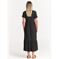 thumbnail image 6 of MLDRA Women’s Dress Short Sleeve Crewneck Maxi A line Tiered Flowy T Shirt Casual Long Dresses Beach Travel 2026 Summer Black XL, 6 of 10