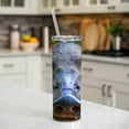 thumbnail image 6 of Platypus Face 20oz Insulated Water Bottle Skinny Tumbler Includes Straw, 6 of 7