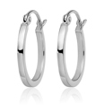 thumbnail image 3 of 14K Solid White Gold Huggie Small Hoop Earrings, 3 of 10