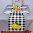 thumbnail image 2 of Table Runner Dresser Scarf 13 x 60 Inch Summer Sweet Polka Dots Lemon Black White Plaid Table Runners Non-Slip Heat Kitchen Dining Table Decor for Kitchen Farmhouse Indoor Outdoor Home Party, 2 of 7