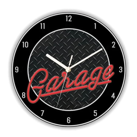 Retro Vintage American Classic Garage Wall Clock for Car Service Repair Large Wall Watch Auto Workshop Mechanic Home Decor Gift(10 Inch)