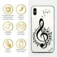 thumbnail image 4 of Case Yard iPhone-X Case Clear Soft & Flexible TPU Ultra Low Profile Slim Fit Thin Shockproof Transparent Bumper Protective Cover Drop Protective Cell Phone Cases (Music 2), 4 of 8