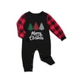 thumbnail image 2 of Seyurigaoka Fashion Family Parent-child Costume Christmas Tree Print Top and Plaid Elastic Trousers Two Piece Set, 2 of 6