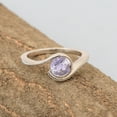 thumbnail image 4 of Bar Set Solitaire 6mm Round Tanzanite Gemstone 925 Sterling Silver Women Ring, 4 of 7
