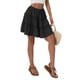 thumbnail image 2 of Falda Corta Acampanada con Estampado Floral para Mujer, Minifalda Playera con Volantes y Cintura Alta. Negro M, 2 of 8