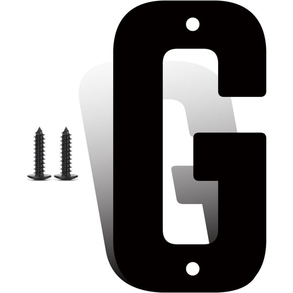 12 Inch Modern Metal House Numbers, Metal Letter, Black Door Number, Metal Mailbox Numbers and Letters, Metal House Address Letters and Numbers for Outside Signs (G)