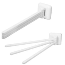 Avaner Swing Towel Holder Rack White, Wall Mounted Towel Bar Swivel with 3-Arm for Bathroom Kitchen Storage