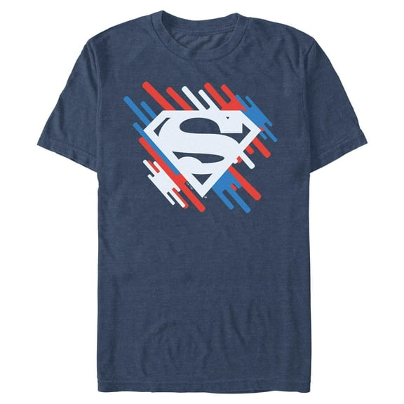 Mens Superman Colorful Streaks Logo T Shirt
