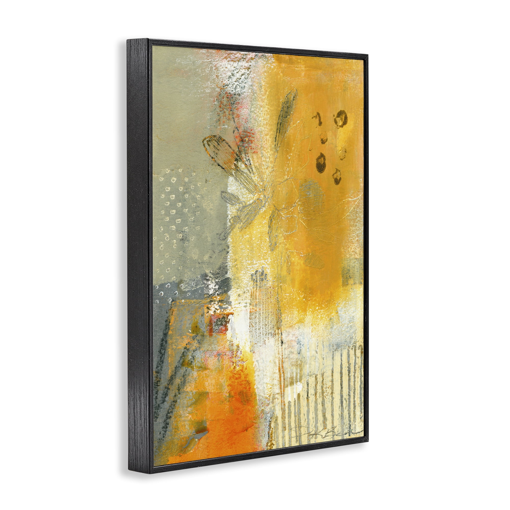 Stupell Industries Complex Rustic Abstraction Abstract Painting Black Framed Art Print Wall Art, 12 x 18