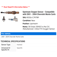 thumbnail image 2 of Upstream Oxygen Sensor - Compatible with 2001 - 2004 Chevy Monte Carlo 2002 2003, 2 of 2
