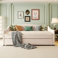 thumbnail image 6 of Newboti Furniture Teddy Fleece Full Size Upholstered Daybed with Light and Trundle, Beige NO.67594, 6 of 15