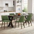 thumbnail image 1 of MALOL Upholstered Dining Room Chairs Set of 6, Modern PU Leather Side Chairs with Cushioned Seat and Wooden Legs, Green, 1 of 16