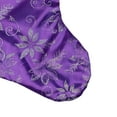 thumbnail image 3 of Northlight 20" Purple and Silver Glittered Floral Christmas Stocking with Shadow Velveteen Cuff, 3 of 6