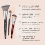 Pozyie BK Beauty Brush Set - A506, A507 & 109 Concealer Brushes, Angled Blush Brush & Mini Foundation Brush - A trio of essential makeup brushes for a flawless look