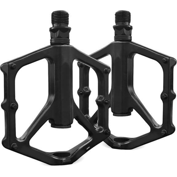 14mm Non-Slip Lightweight Aluminum Alloy Bicycle Pedals,Road/MTB Flat Pedals,Mountain Bike Pedals,Fits 9/16" Road Mountain BMX MTB Bike Pedal(Black)