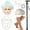 White B, variant on KAWELL 2025 Old Lady Costume for Kids 100 Days of School Costume with Wig Cane & Other Halloween Cosplay Accessories