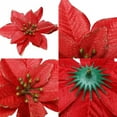 thumbnail image 5 of 36PCS Christmas Tree Flowers Poinsettia Flowers Glitter Artificial Poinsettia Christmas Tree Ornaments for Wedding Christmas Festival Front Door Decor, 5 of 8