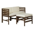 thumbnail image 2 of Walker Edison Modular Outdoor Acacia L/R Chairs + Ottoman - Dark Brown, 2 of 13