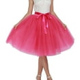 thumbnail image 1 of Gibobby faldas deportivas para mujer para mujer, falda larga hasta la rodilla con tutú para , falda Midi corta para fiesta de graduación(Rosa, Talla única), 1 of 5