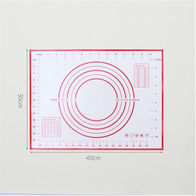 Esterilla de silicona antiadherente para hornear, con medidas: 60 x 40 cm (roja)