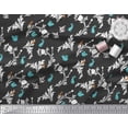 thumbnail image 3 of Soimoi polyester Crepe Fabric Leaves,Floral & Rabbit Animal Print Sewing Fabric Yard 52 Inch Wide, 3 of 3