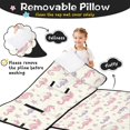 thumbnail image 3 of Seahorse and Star White Pattern Teens Toddler Nap Mat with Pillow, Sleeping Mat Bag for Preschool Daycare 60"x20", 3 of 6
