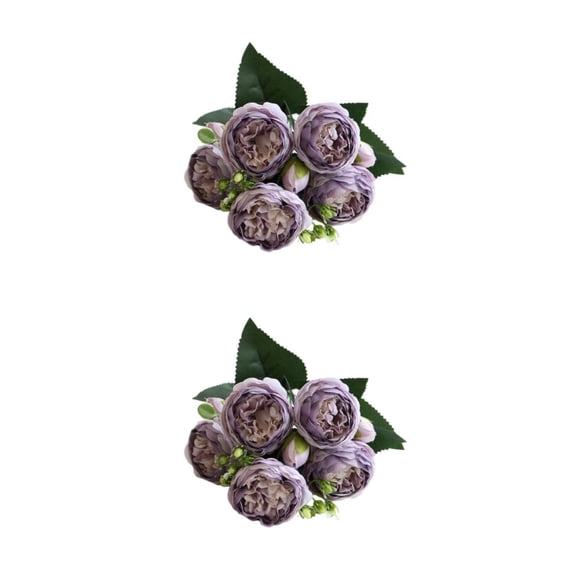 Cateissary Peonías artificiales Flores de seda Centro comercial de ramo de cinco cabezas falsas Type2 NO2