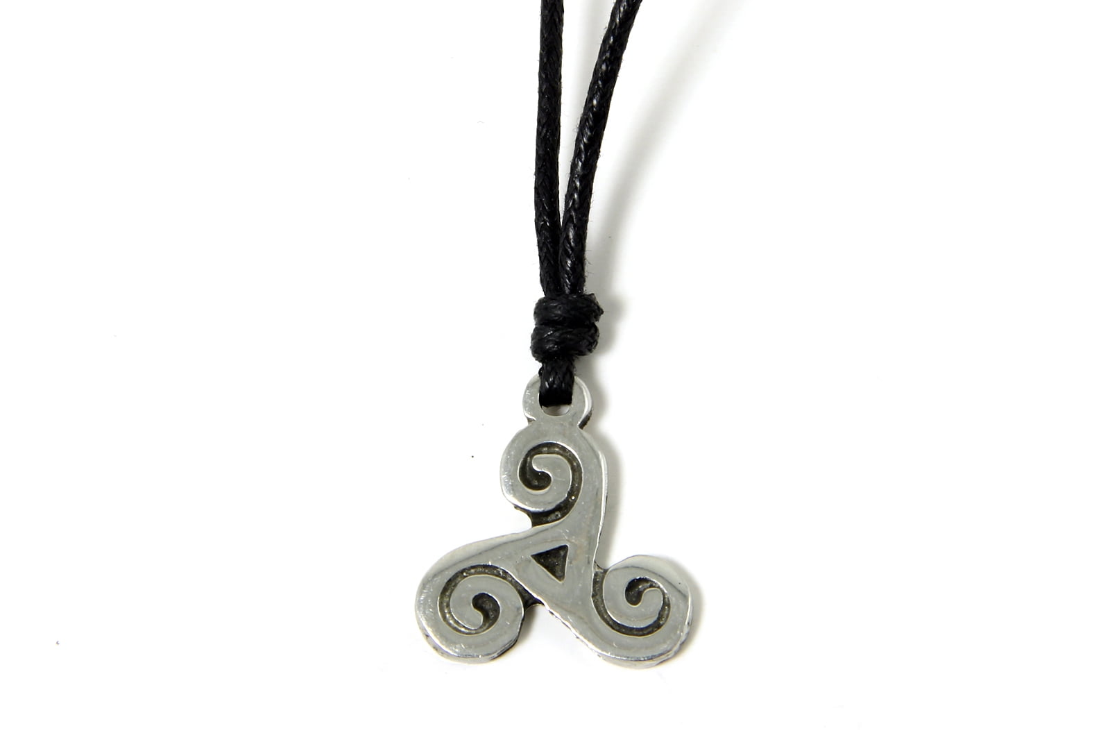 Amethyst Dublin Irish Triple Spiral Necklace Black Cord - Newgrange Triple Spiral Pendant Amethyst Dublin Irish Triple Spiral Necklace Black Cord - Newgrange Triple Spiral Pendant