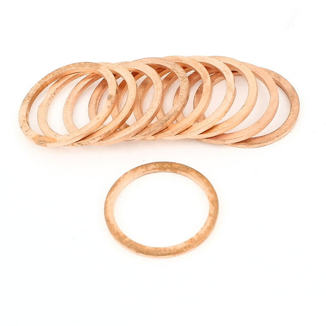 10 piezas de arandelas planas de cobre de 27x33x2 mm, espaciadores, juntas de sellado para la industria de sujeción