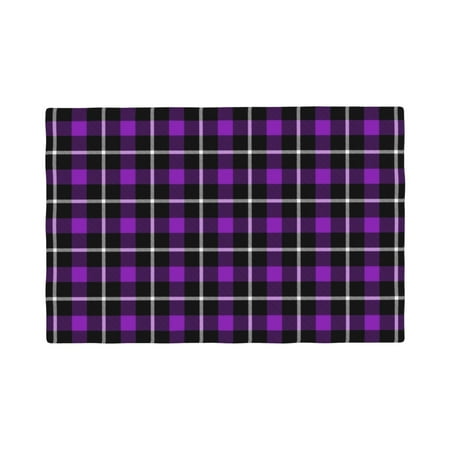 

Placemats Set of 4 Purple tartan Buffalo Plaid Heat Resistant Non - Slip Place mats Waterproof table mat for Kitchen Dining-4片装