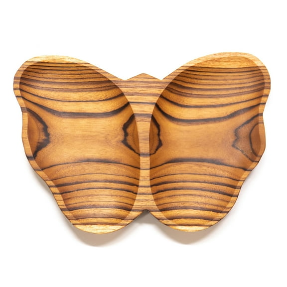 Rainforest Bowls Butterfly Teak Wood Plate