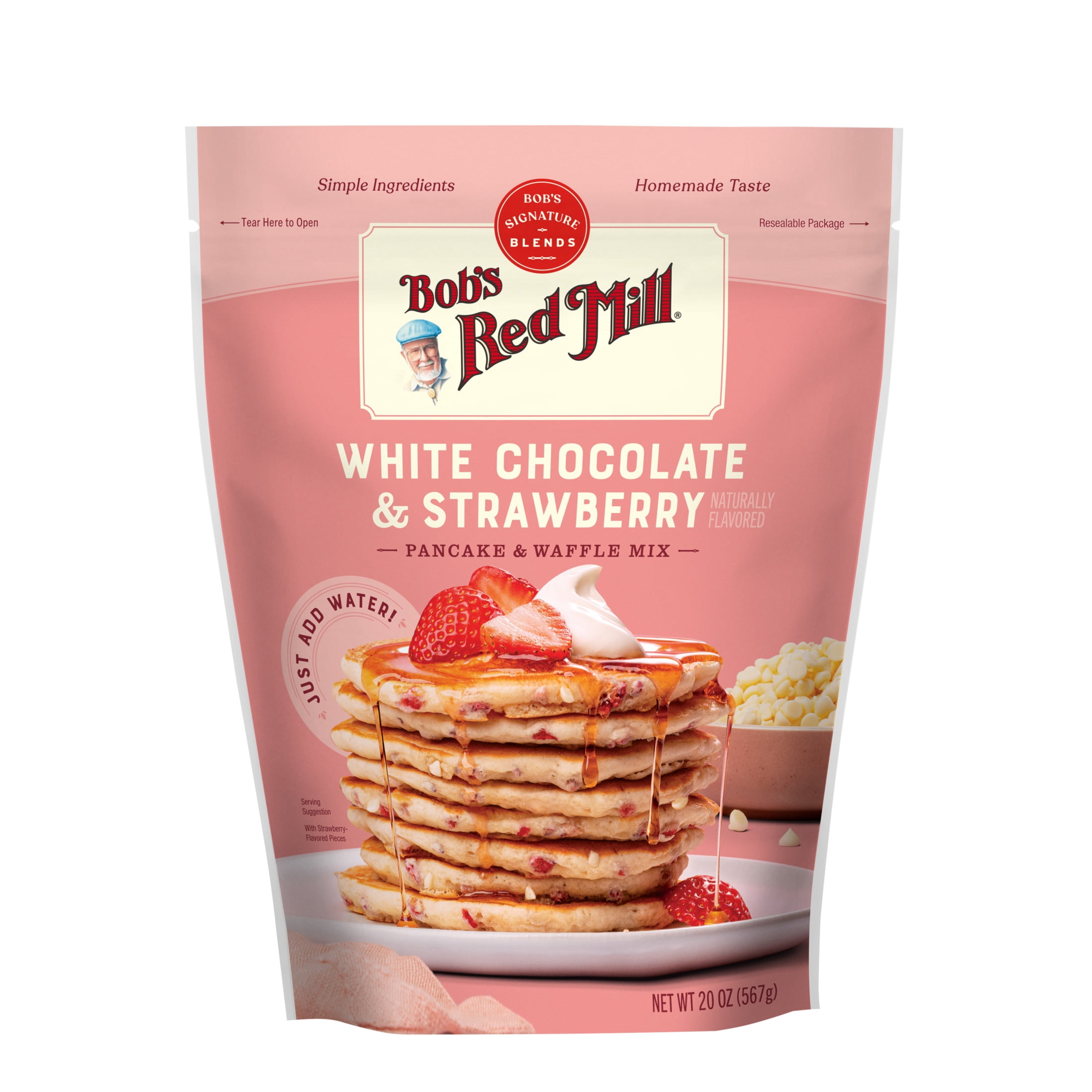 (2 pack) Bob's Red Mill White Chocolate & Strawberry Pancake & Waffle Mix 20 oz