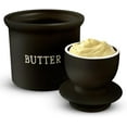 thumbnail image 4 of Butter Crock with Lid, Soft Spreadable Butter, Ceramic French Butter Keeper to Leave On Counter with Water Line, Butter Dish, Home and Kitchen Decor, Perfect for Christmas Gift (Black), 4 of 7