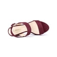 thumbnail image 4 of BLISSFUL STEP Women Platform Slingback Block Heeled Sandals Burgundy 9, 4 of 6