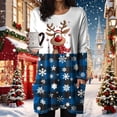 thumbnail image 2 of Duqingm Christmas Nightgown for Women Womens Tee Shirts Long Sleeve Christmas Tops for Women Retro Festivals Loose Leisure Snowman Print Tops Dark Blue,XL, 2 of 6