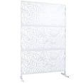 thumbnail image 4 of Gzxs Metal Privacy Screen with Stand, 76"H x 48"W Outdoor Freestanding Privacy Screen & Panels, Outdoor Privacy Screen for Deck Patio Balcony (White, 1 Pack), 4 of 8