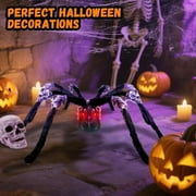 Halloween Spider Decorations, Scary Lifting Shaking Spiders Outside Realistic Fake Hairy Spider Props for Halloween Decorations Indoor and Outdoor Yard