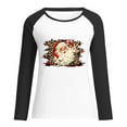 thumbnail image 5 of USSUMA Tee Shirts Womens Graphic Vintage - Ladies Winter Print Tunics Xmas Letter Print Womens Casual Crewneck Sweatshirts Loose Fit Print Holiday Shirts for Women Graphic Tees, 5 of 7