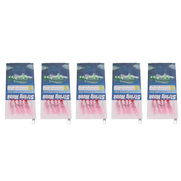 Hameçons à Cordon pour la Pêche, Hameçons à Cordon pour Appâts en Plumes Vives 6 Hameçons pour Eau Salée 14