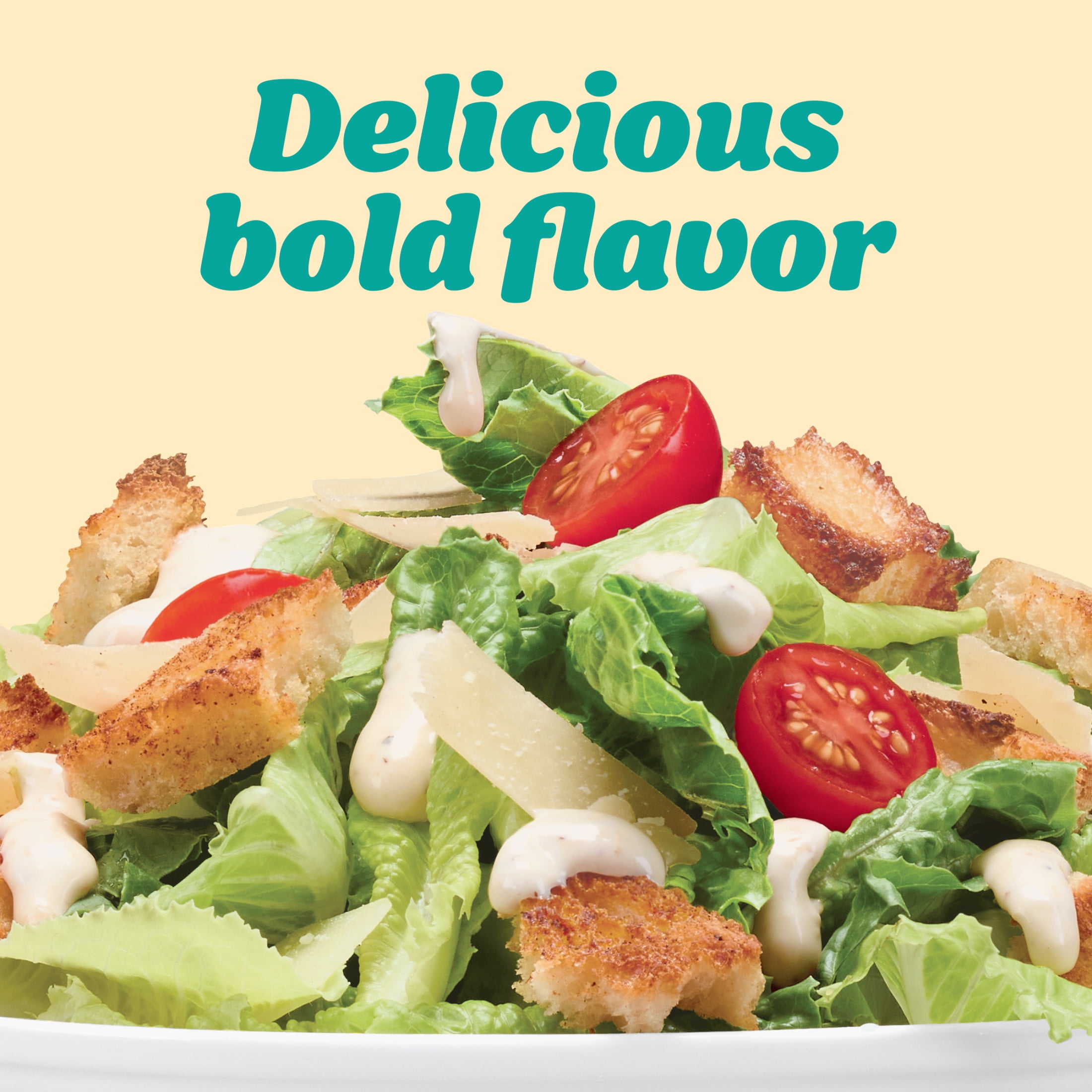 (4 pack) Kraft Lite Classic Caesar Dressing, 16 fl oz Bottle