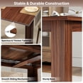 thumbnail image 4 of Hawsaiy 59–77" Extendable Farmhouse Dining Table for 6–8, Rectangular Space-Saving Kitchen Table with Hidden Leaf for Dining & Work, Walnut, 4 of 9
