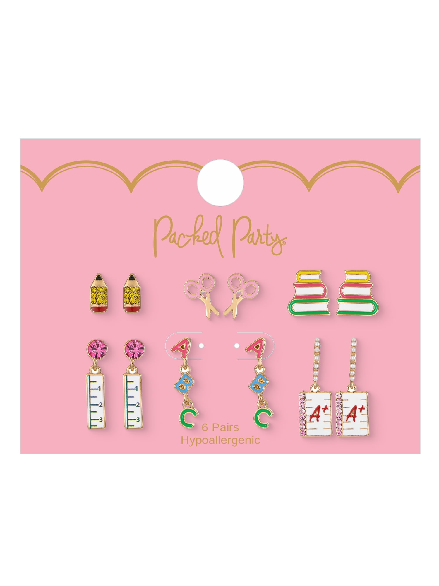 Packed Party Studious Earring Set, 6 Pairs