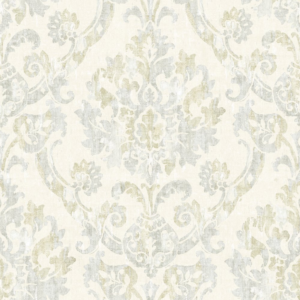 Chesapeake Shasta Grey Damask Wallpaper