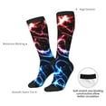 thumbnail image 3 of Daiia Sports Socks Red And Blue Lightning Printed Novelty Crew Socks for Men Women Knee High Socks Cotton Socks Soft & Breathable Support Unisex Socks, 3 of 9